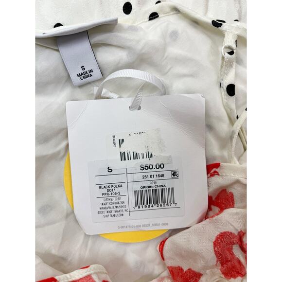 RIXO x Target Polka Dot Sleeveless Ruffle Slip Dress Scoop Neck Size Small NEW - Picture 10 of 11